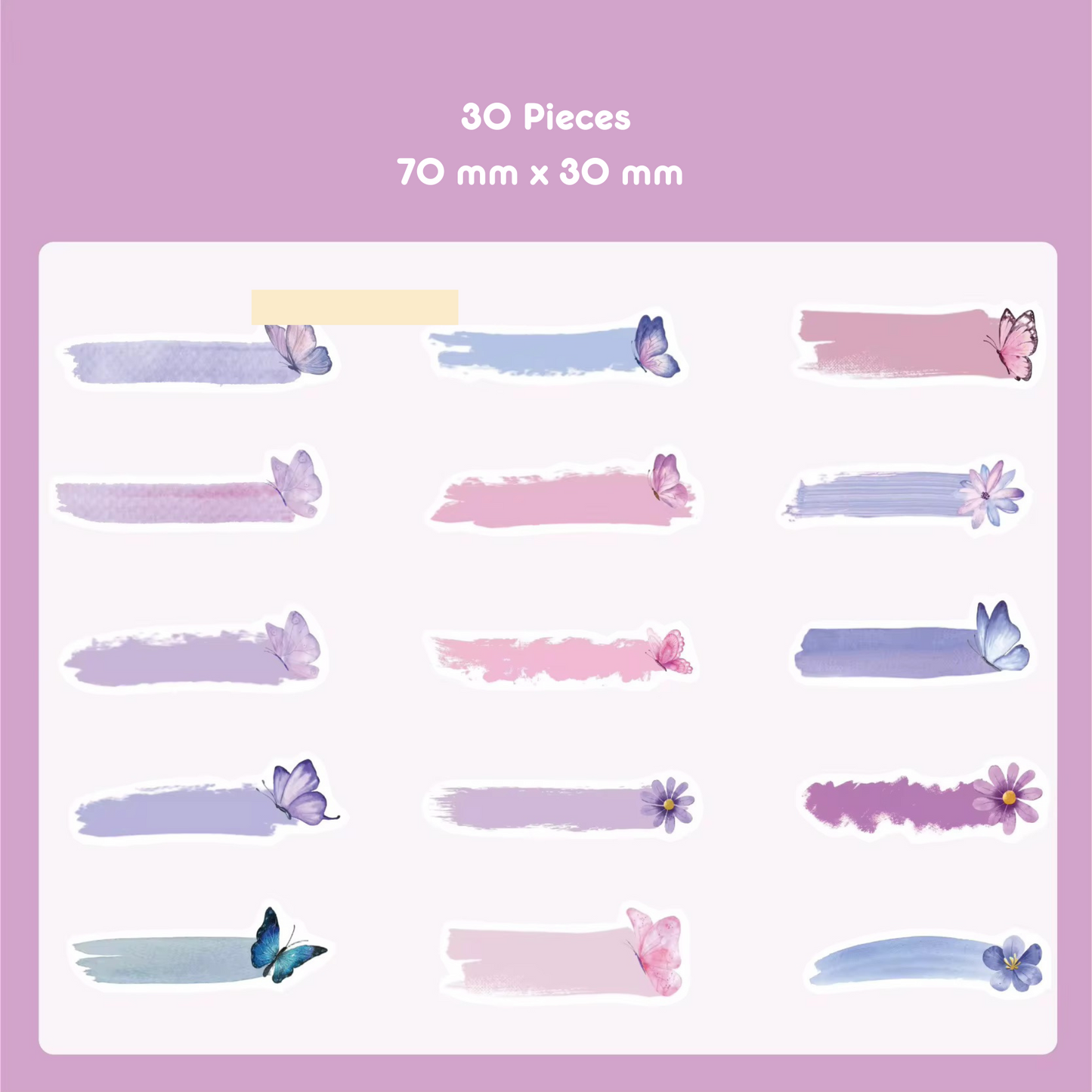 30 Pcs Butterfly Notepaper Sticker Series