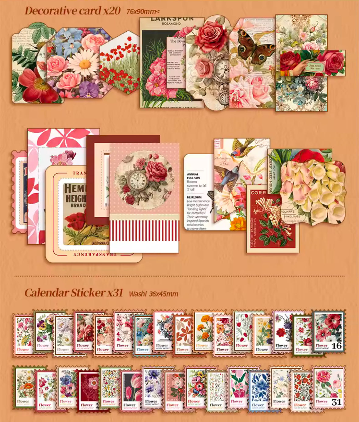 Vintage Flower Notebook Set