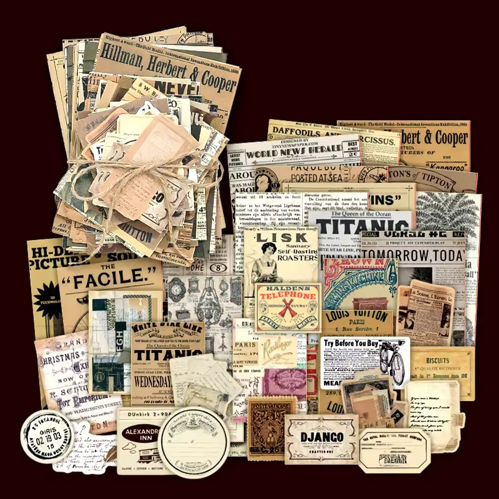 100 Pcs Vintage Paper Materials