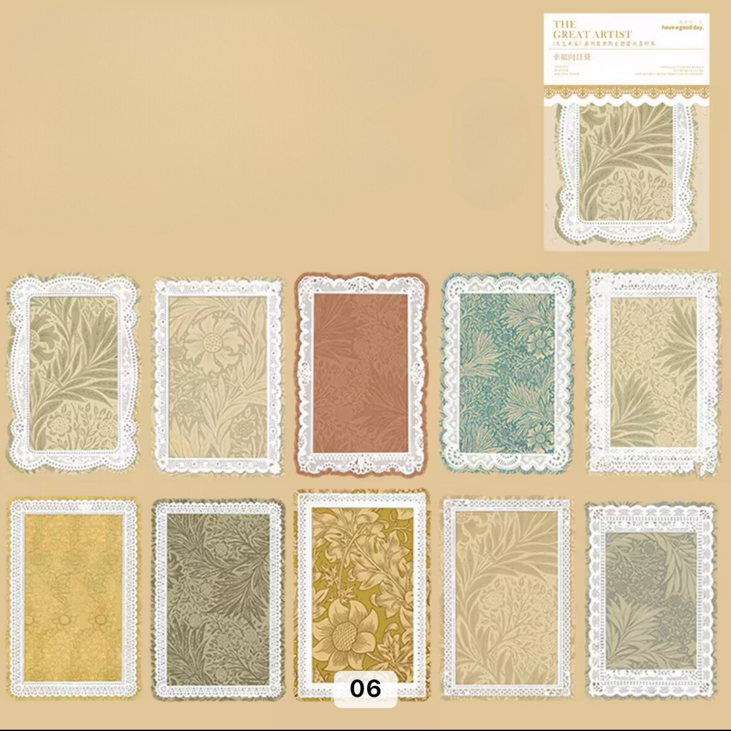 50 Pcs Lace Theme Materials