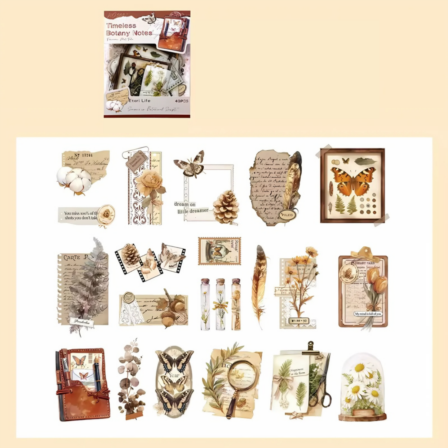 40 Shts Picking Up Light Chapter Stickers