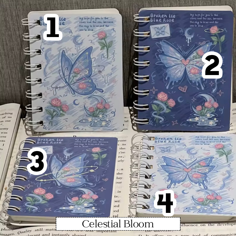 A7 Small Rose Butterfly Notebook
