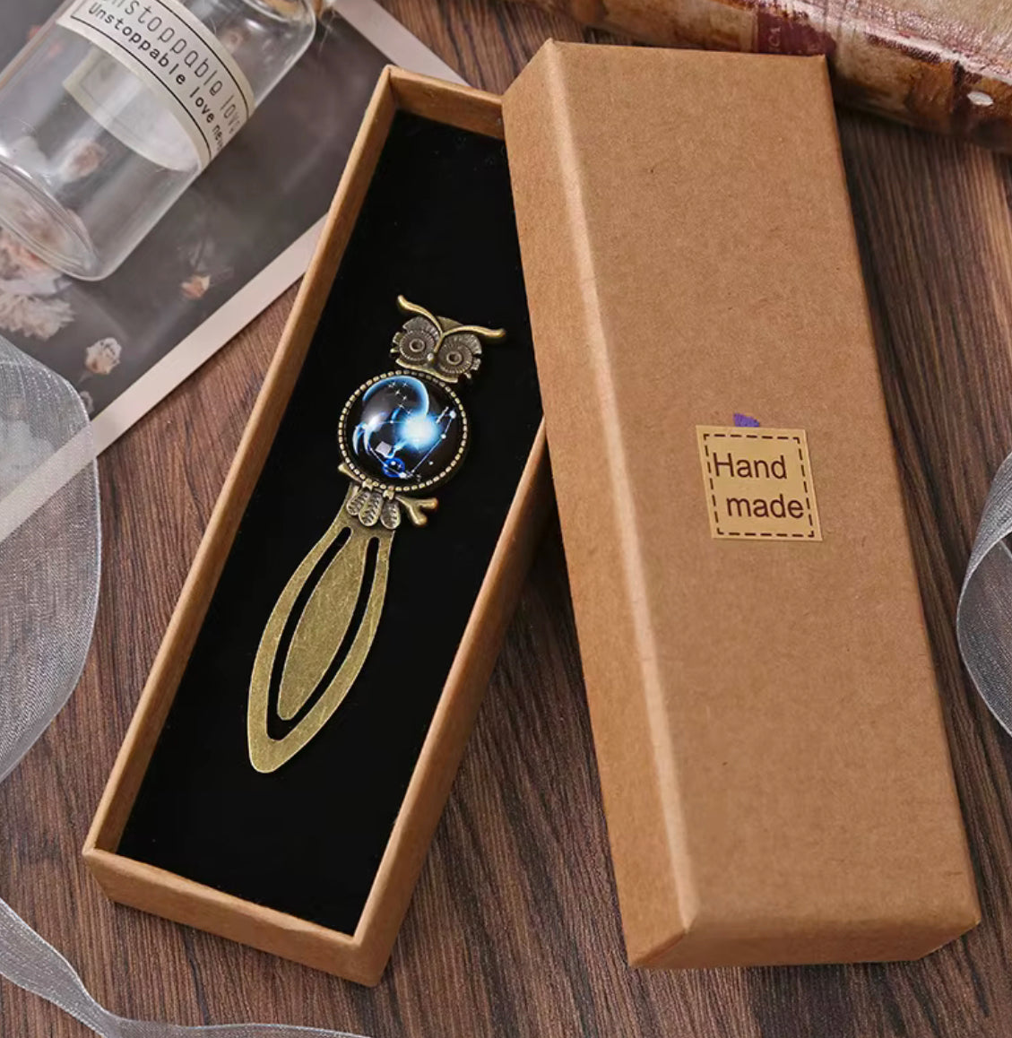 Retro Owl Alloy Bookmark