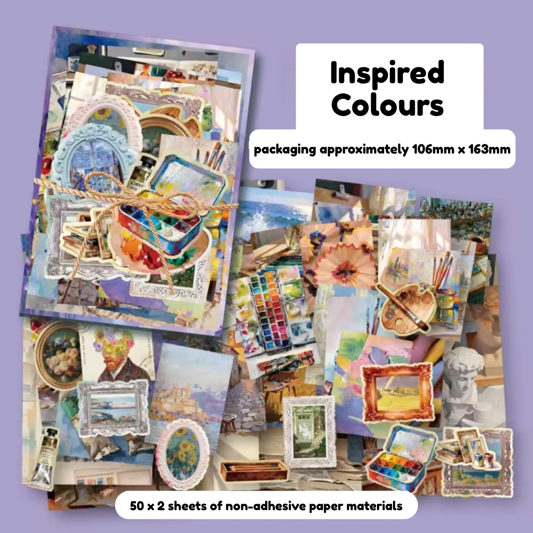 100 Pcs Nostalgia Scrapbooking Paper Materials
