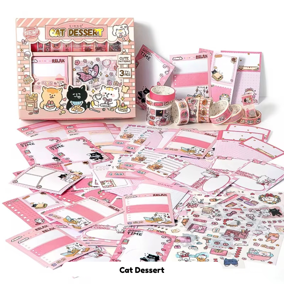 Cat & Puppy Sticker+ Washi Tape Set