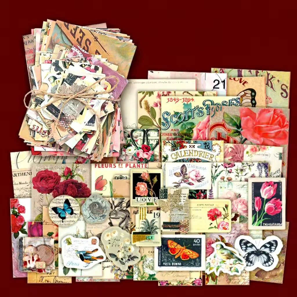 100 Pcs Vintage Paper Materials