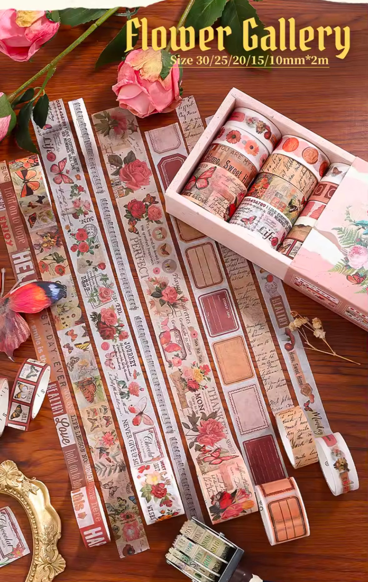 18 rolls of Botanical Vintage Flowers