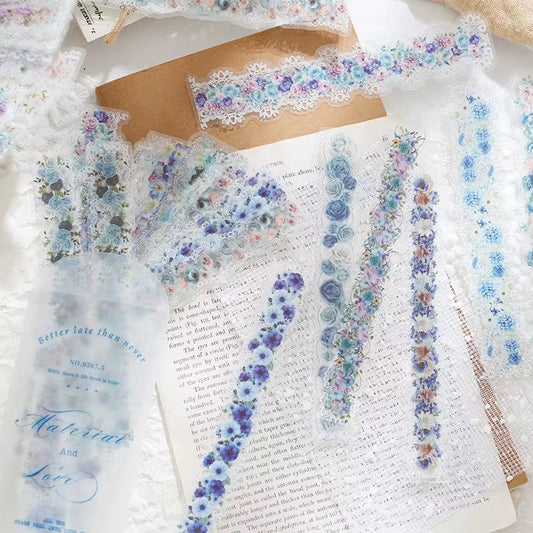 30 Shts Lace Flower Stickers