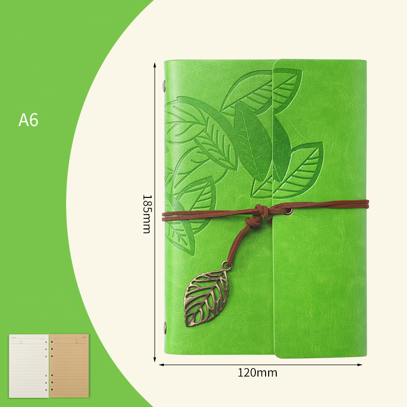 A6 Retro Leaf Notebook