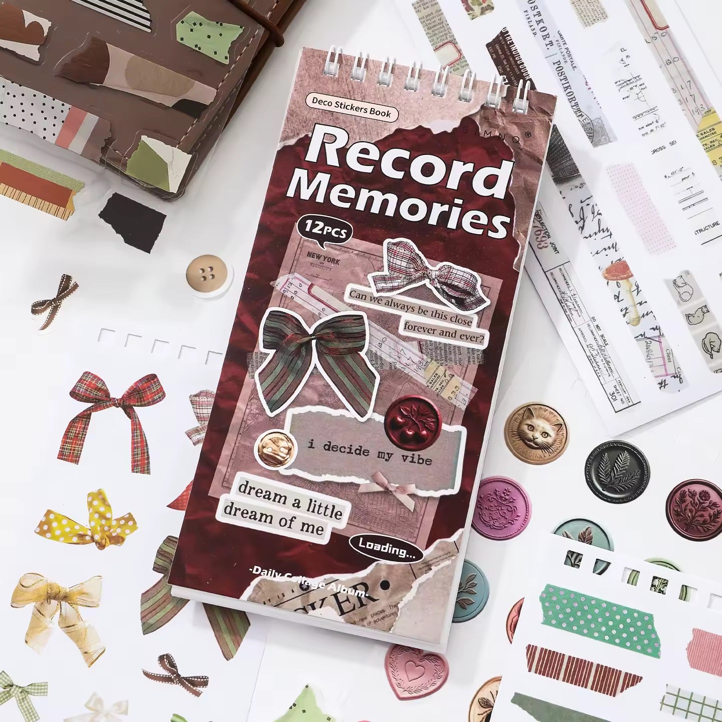 12 Shts Daily Collage Sticker Book Album Series