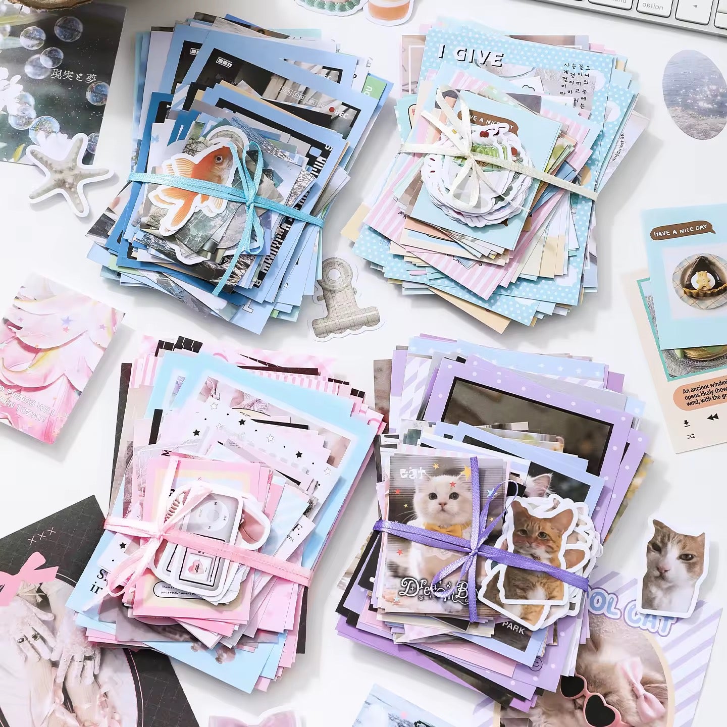 100 Pcs Kawaii Scrapbooking Supplies