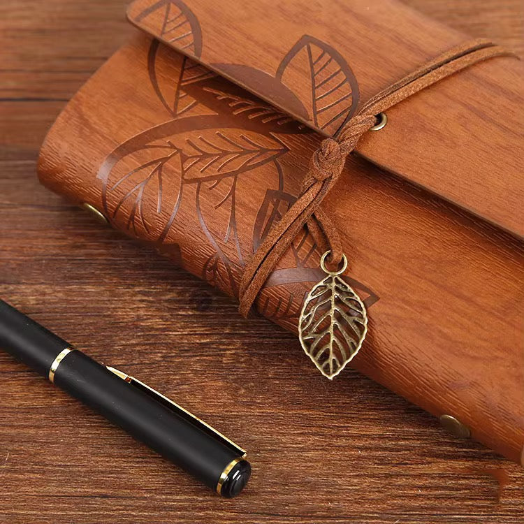 A6 Retro Leaf Notebook