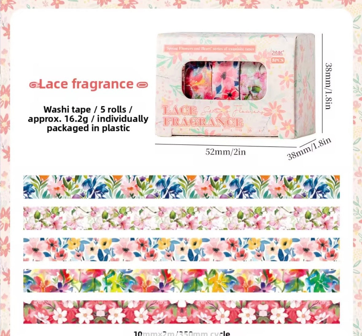 Coming Soon | Set of 5 Spring Heart Washi Tapes