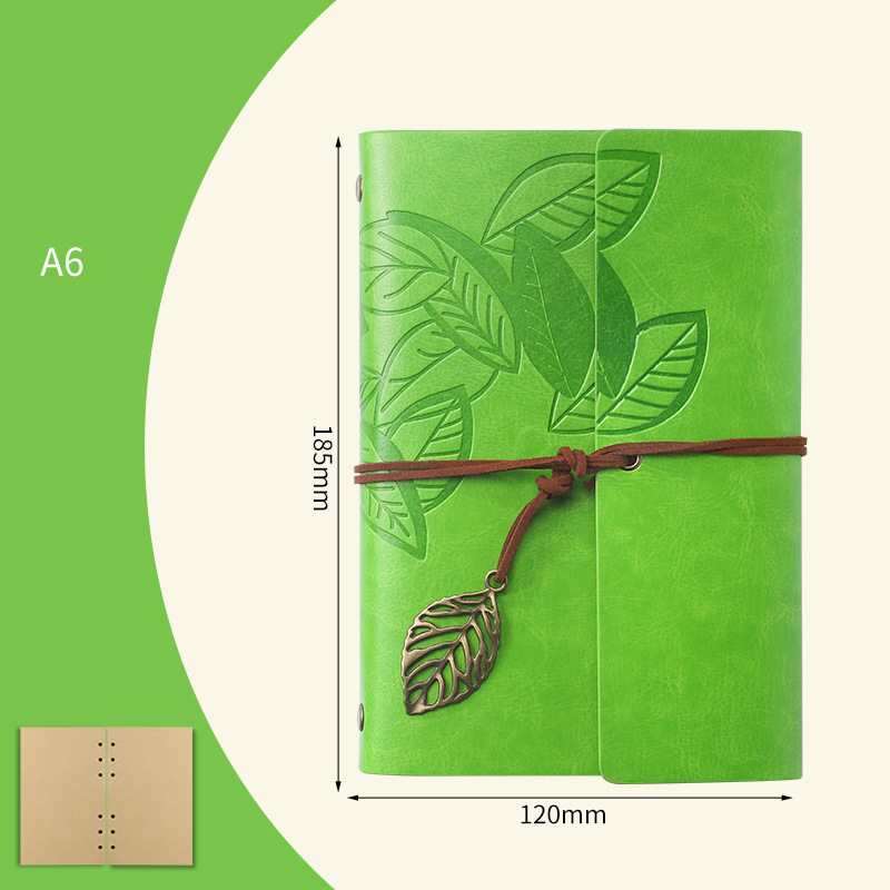 A6 Retro Leaf Notebook