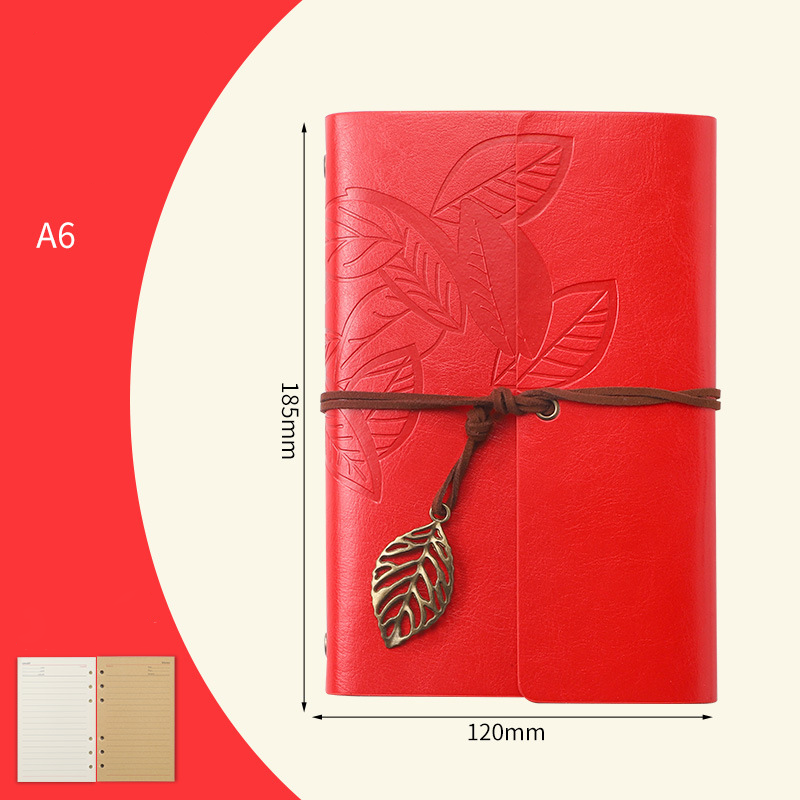 A6 Retro Leaf Notebook