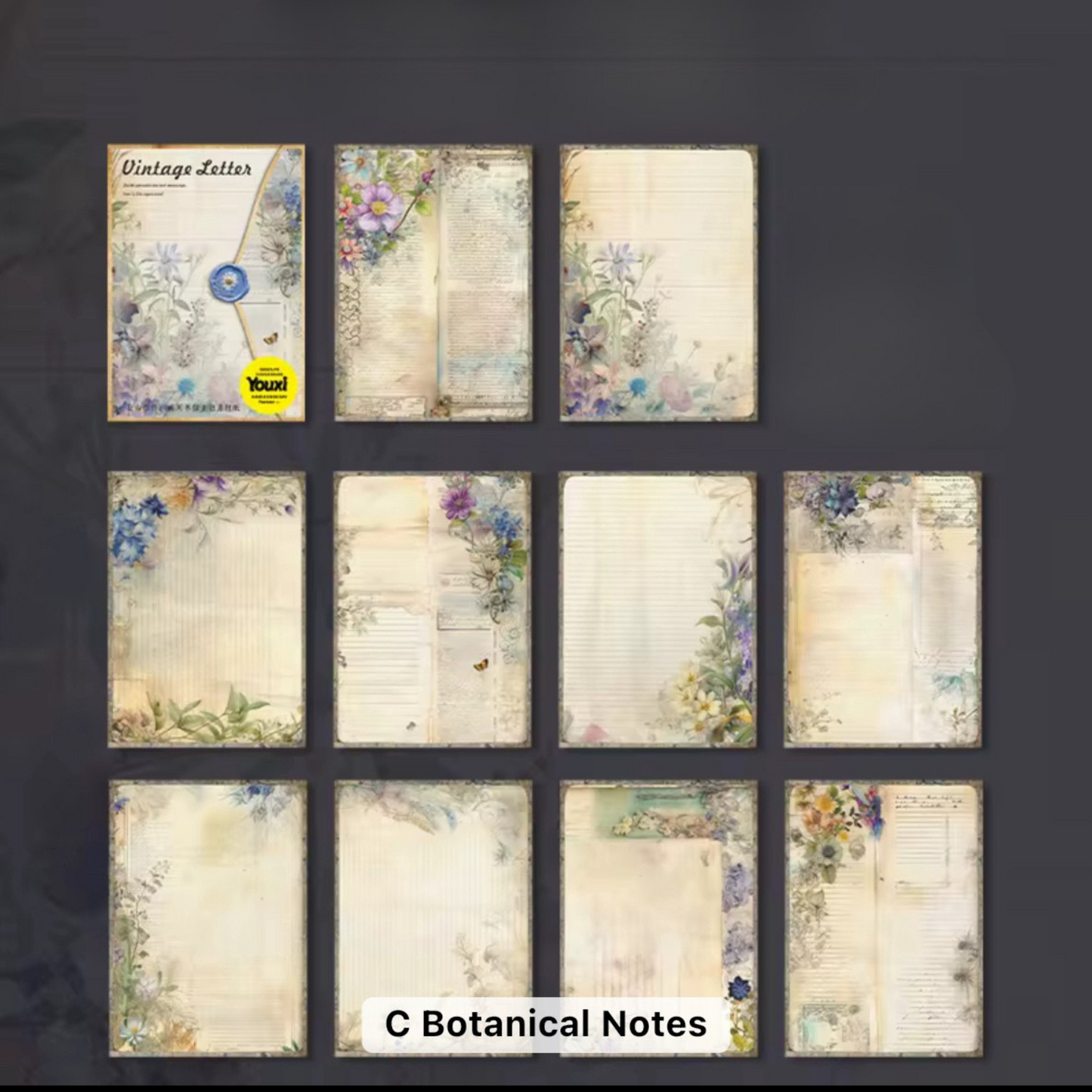 30 Shts Vintage Letter Paper Materials