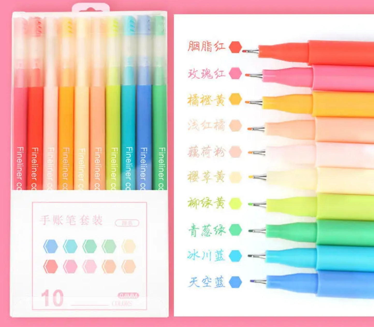 Coming Soon | Pack of 10 Fine Liner Coloured Ink Pens