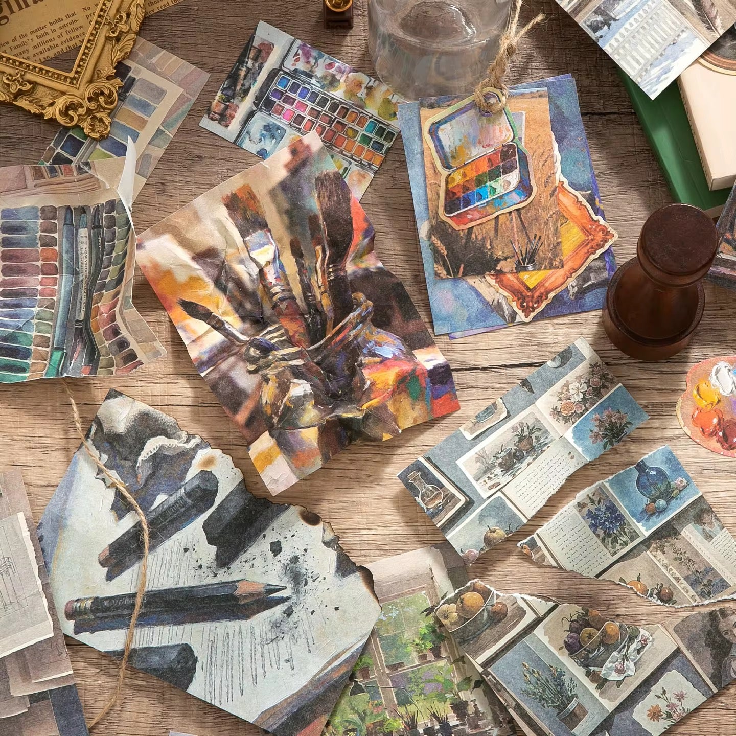 100 Pcs Nostalgia Scrapbooking Paper Materials