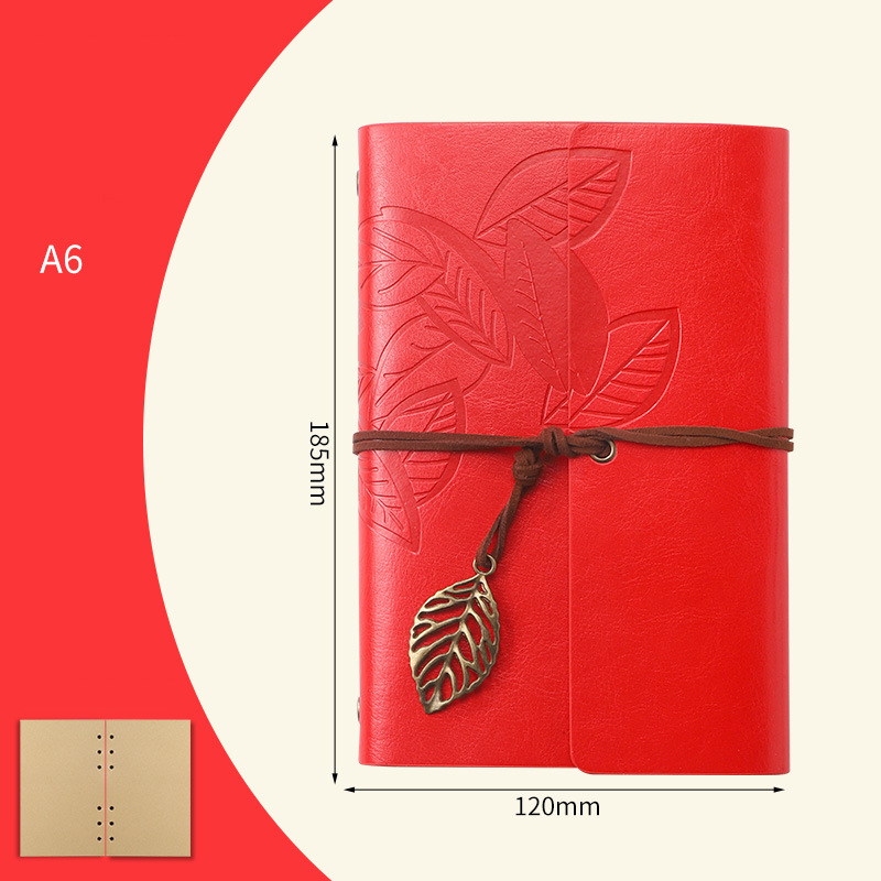 A6 Retro Leaf Notebook