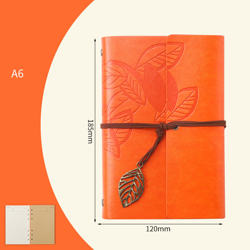 A6 Retro Leaf Notebook