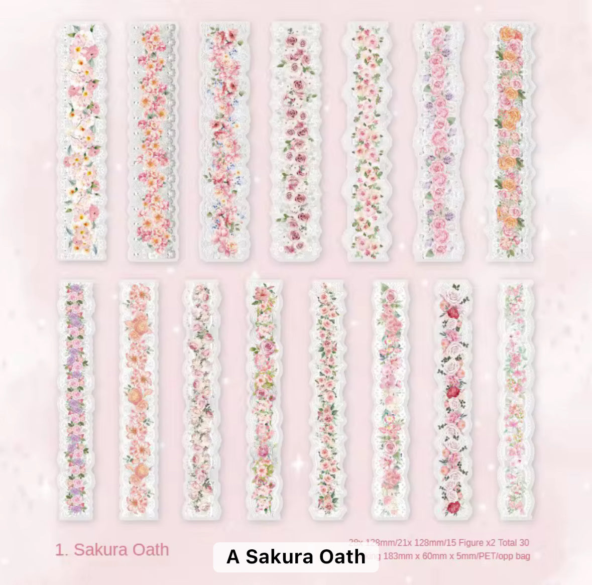 30 Shts Lace Flower Stickers