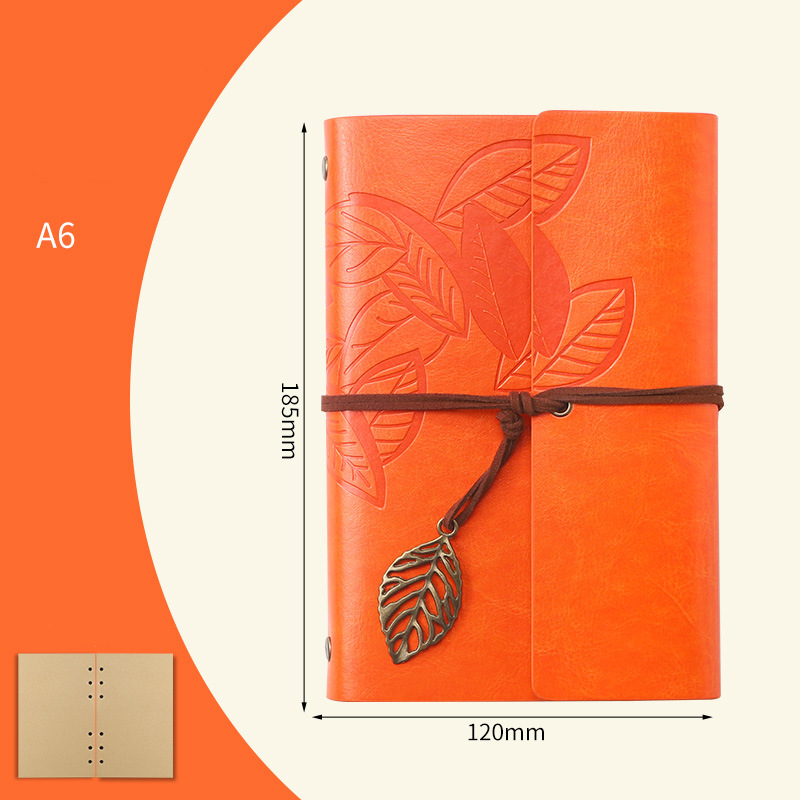 A6 Retro Leaf Notebook