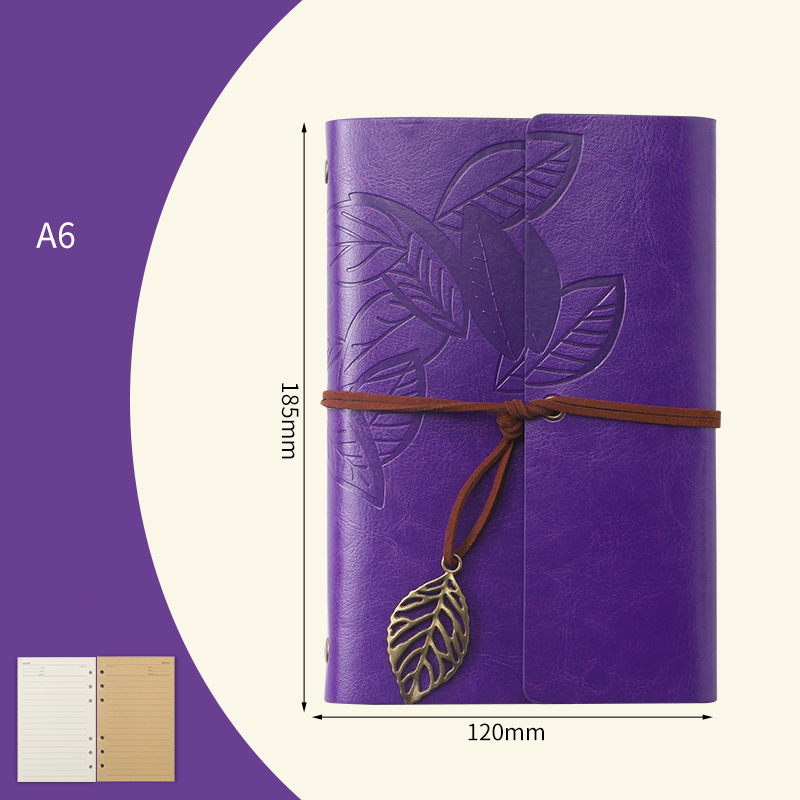 A6 Retro Leaf Notebook