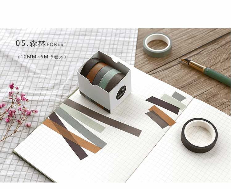 Stationery | 5 Rolls of Washi Tape