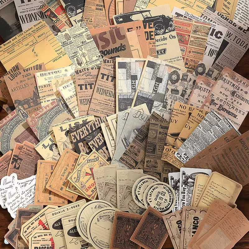 100 Pcs Vintage Paper Materials