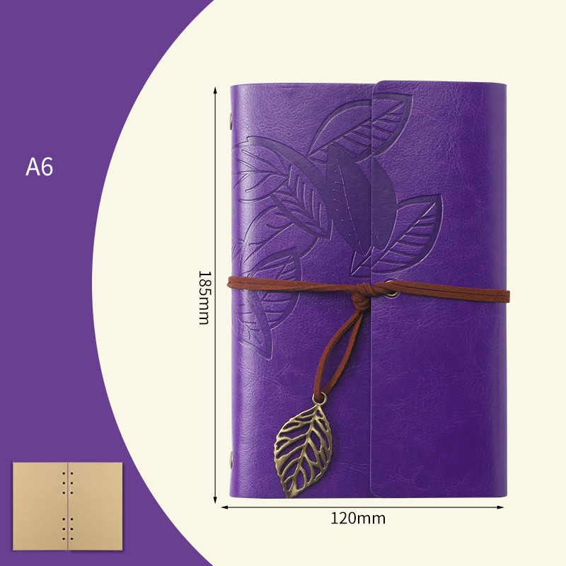 A6 Retro Leaf Notebook