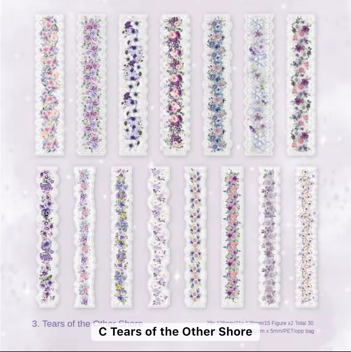 30 Shts Lace Flower Stickers