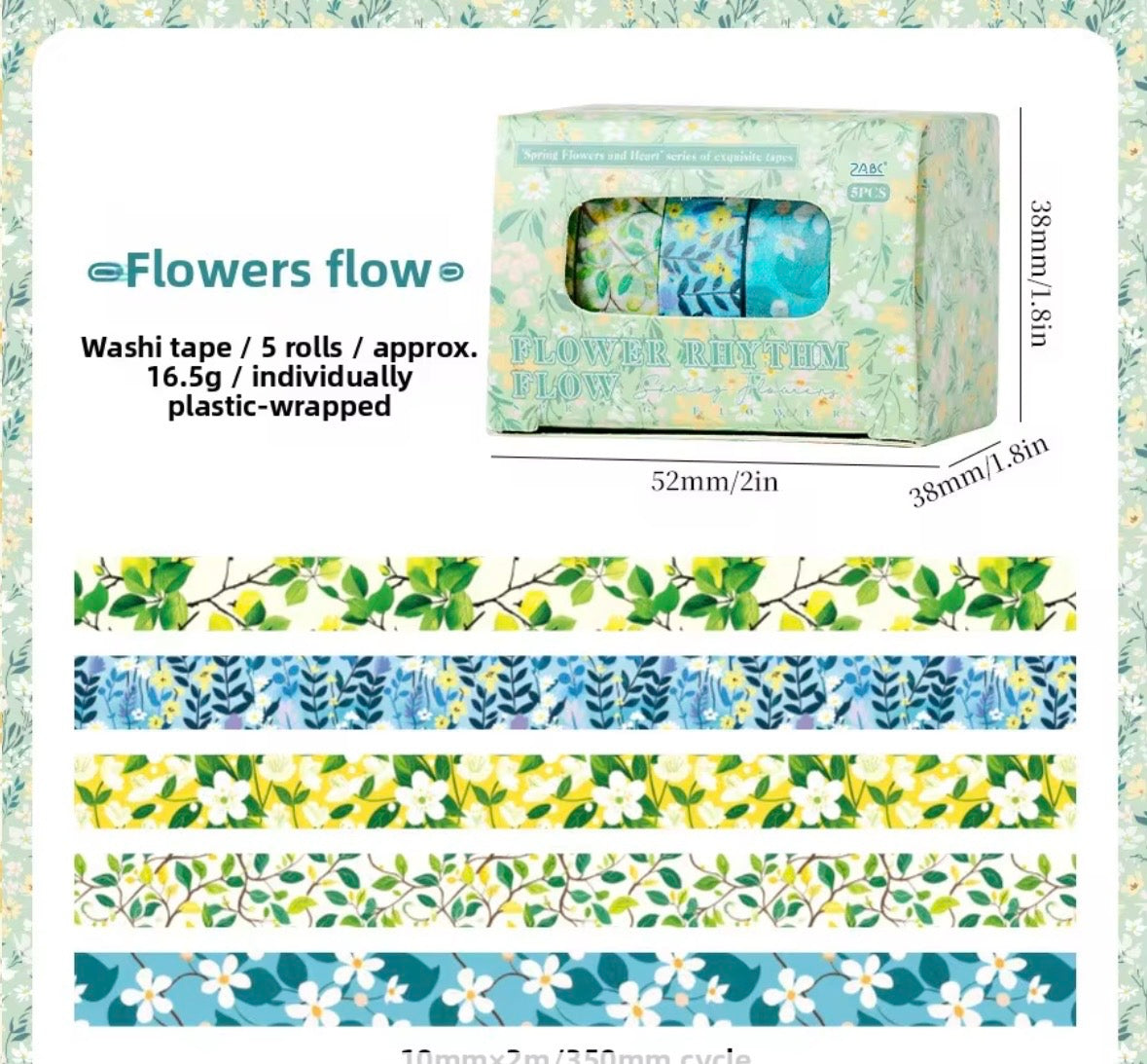 Coming Soon | Set of 5 Spring Heart Washi Tapes