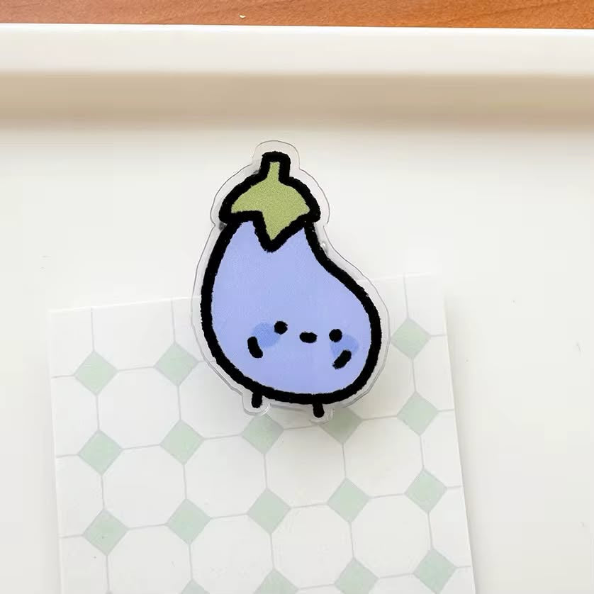 Coming Soon | Veggie Cartoon Acrylic Clip