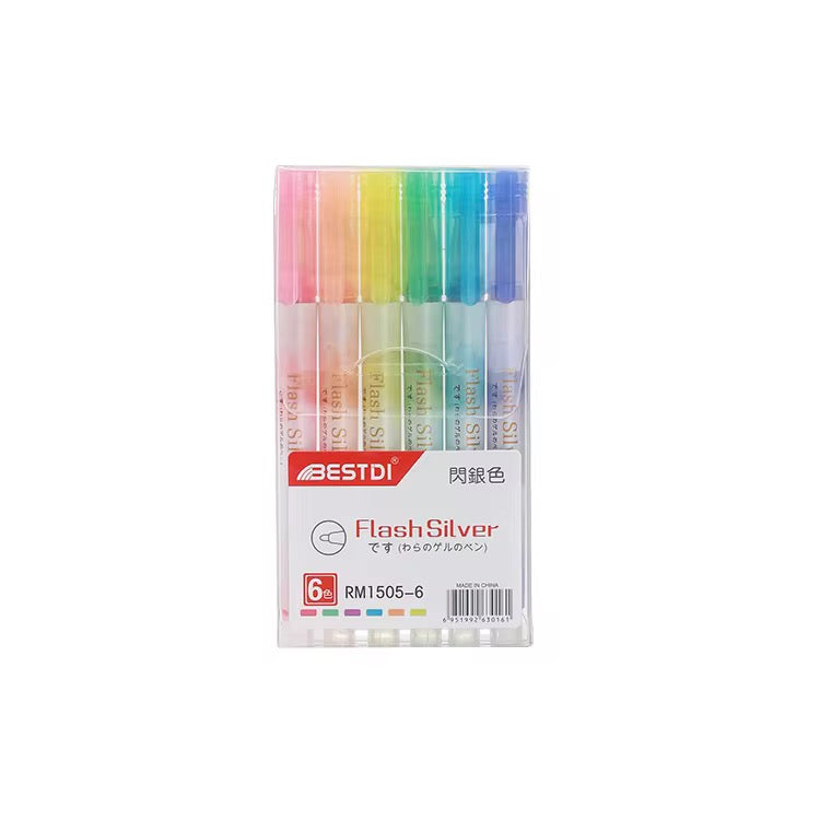 Set of 6 Glimmer Highlighter Pens