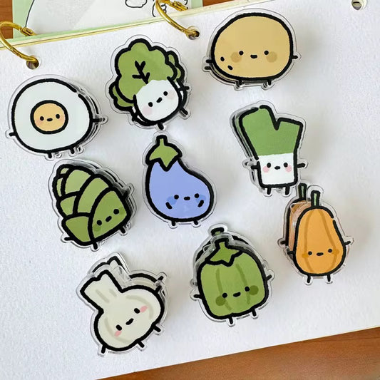 Coming Soon | Veggie Cartoon Acrylic Clip