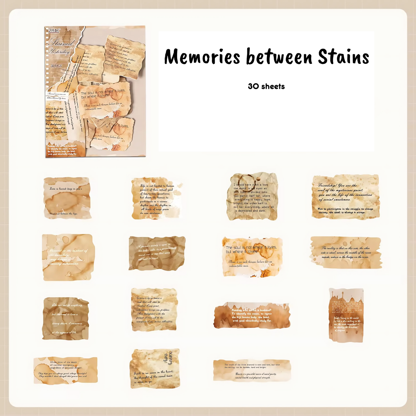 Coming Soon | 30 Shts Memory Letter Sticker Series