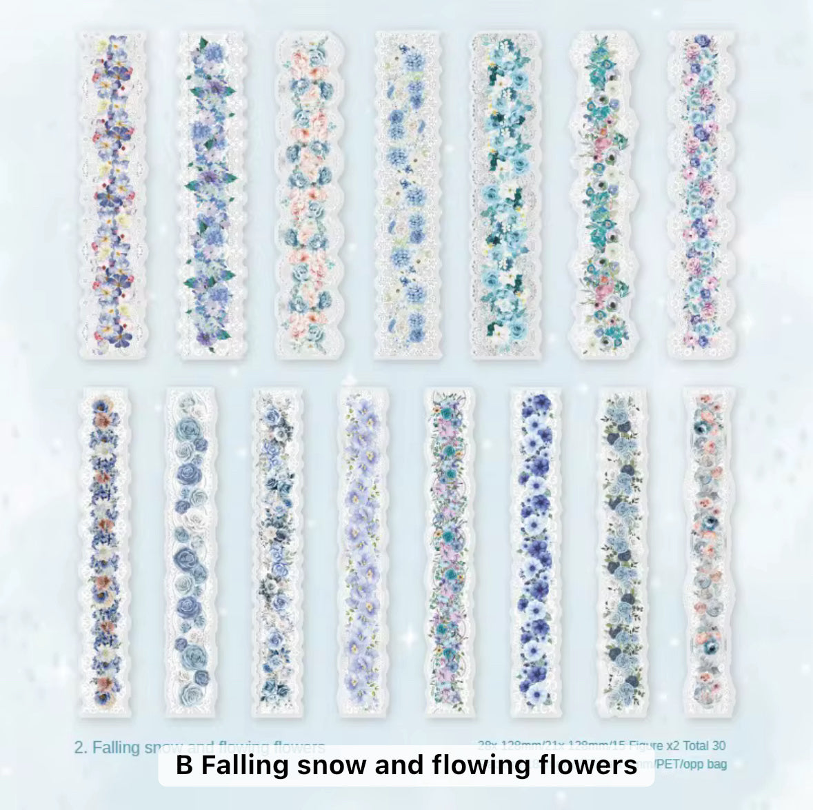 30 Shts Lace Flower Stickers