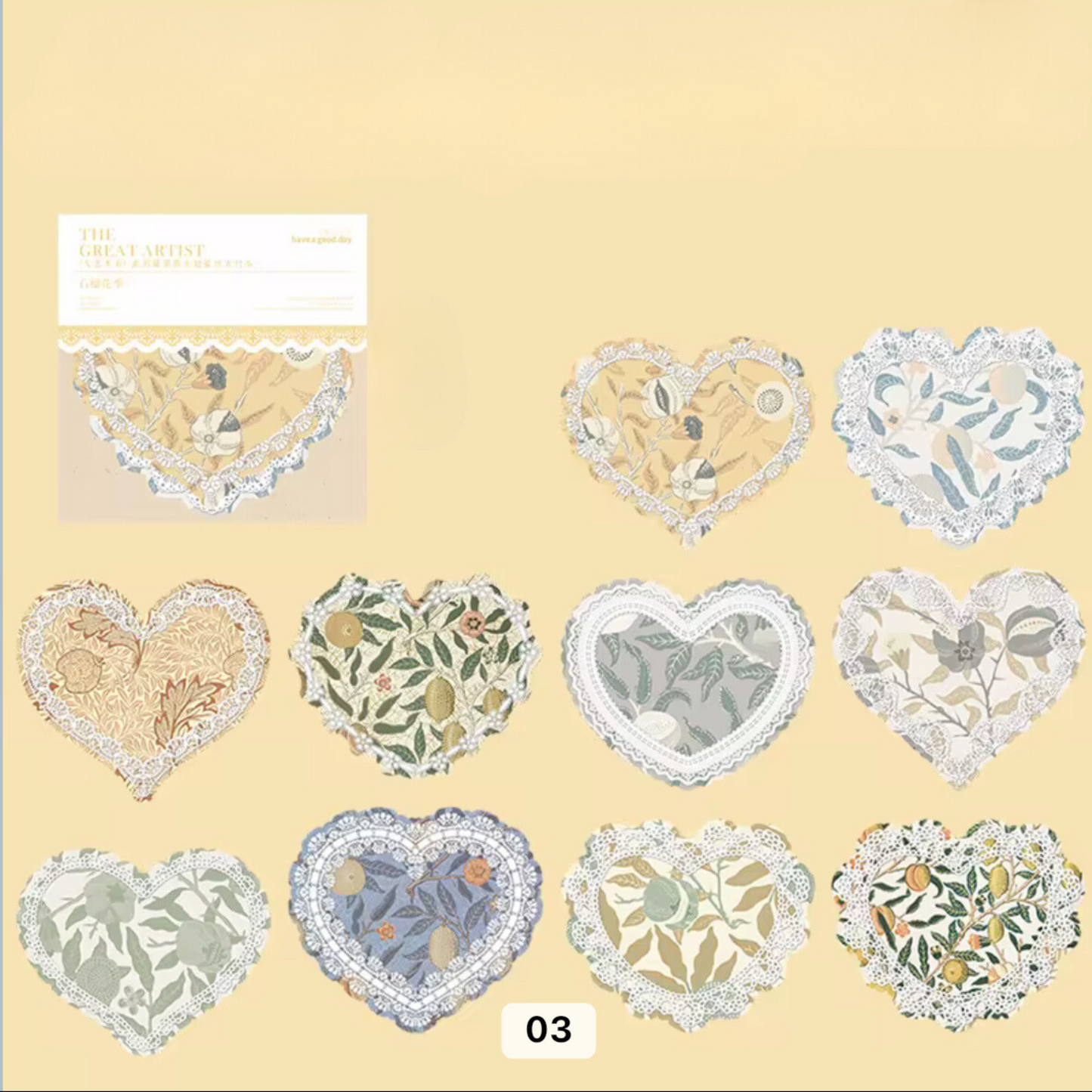 50 Pcs Lace Theme Materials
