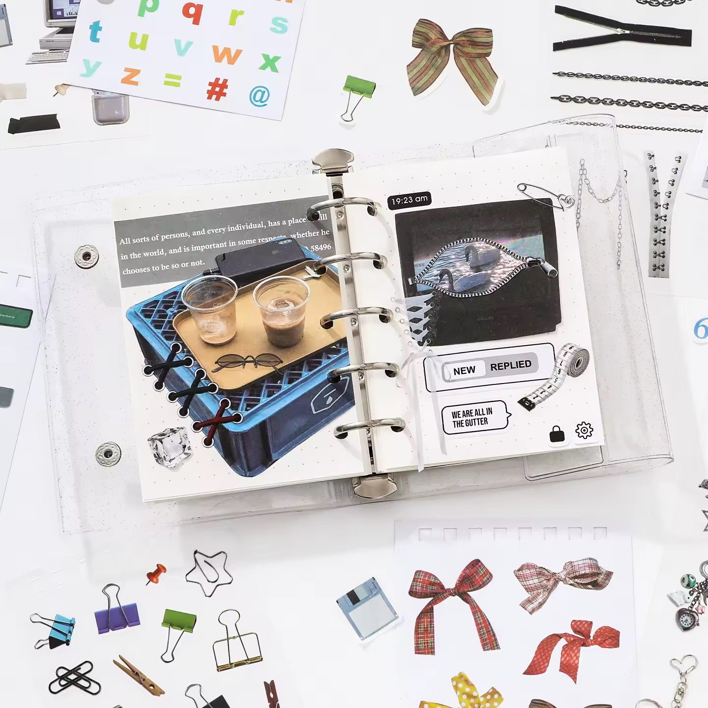 12 Shts Daily Collage Sticker Book Album Series