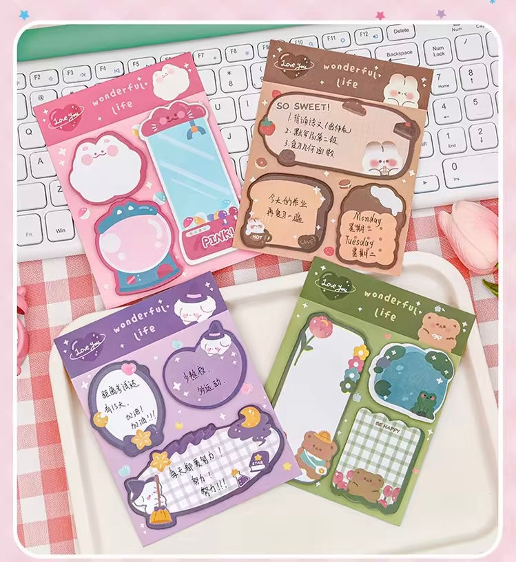 60 Pcs Cute-Sticky Memo Pads