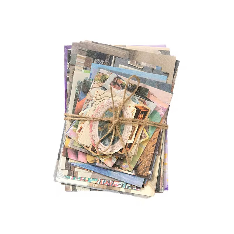 100 Pcs Nostalgia Scrapbooking Paper Materials
