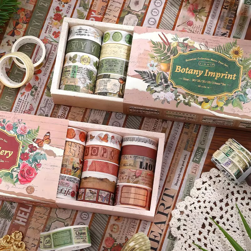 18 rolls of Botanical Vintage Flowers