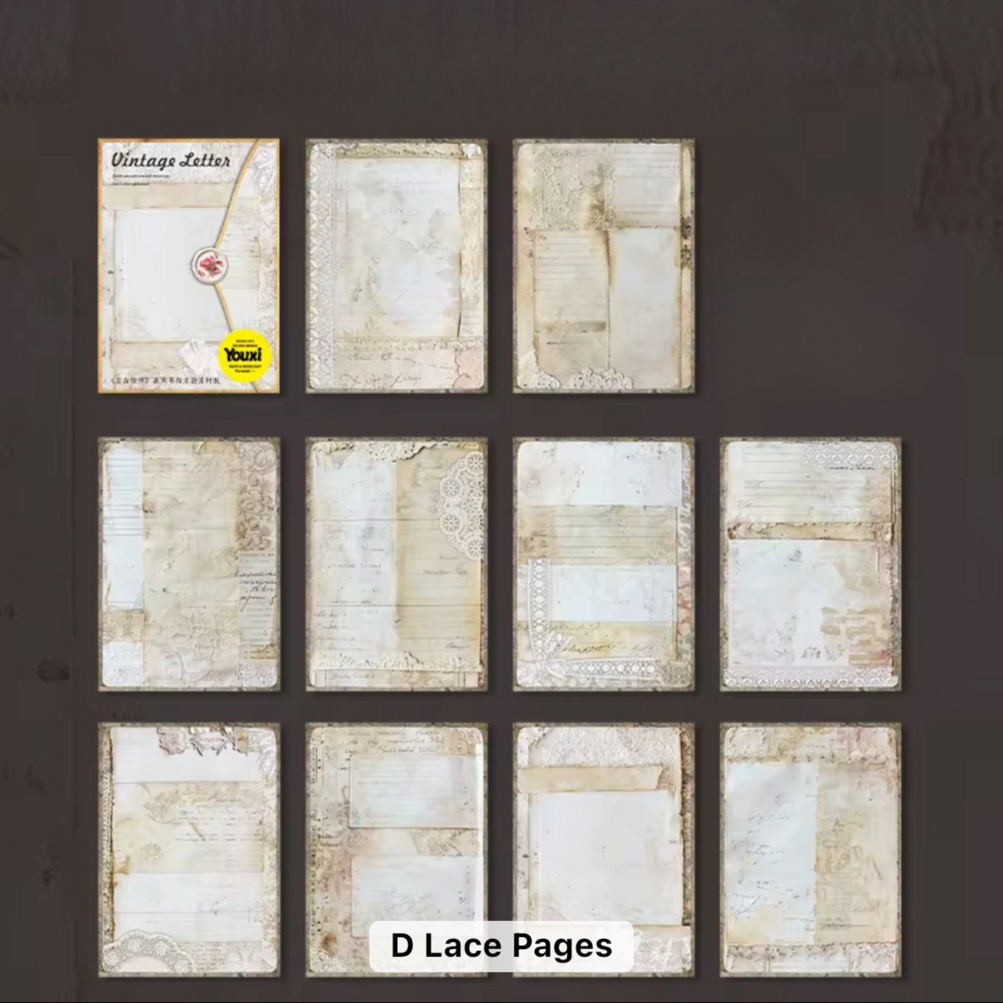 30 Shts Vintage Letter Paper Materials