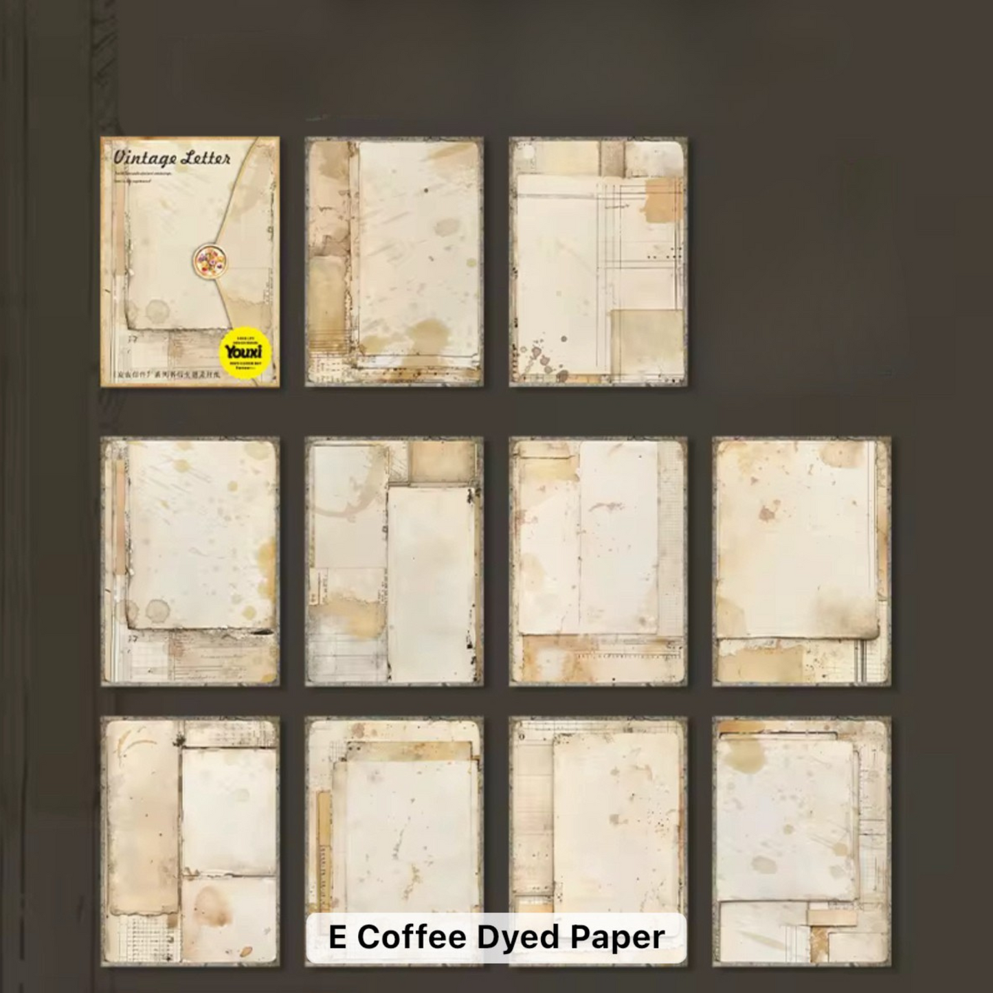 30 Shts Vintage Letter Paper Materials