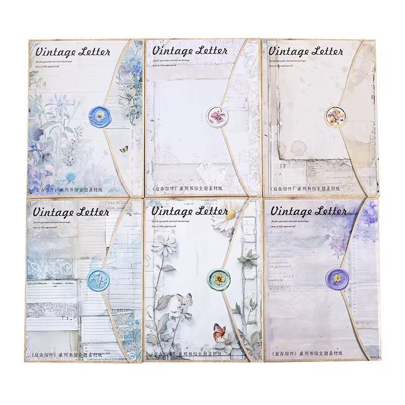 30 Shts Vintage Letter Paper Materials