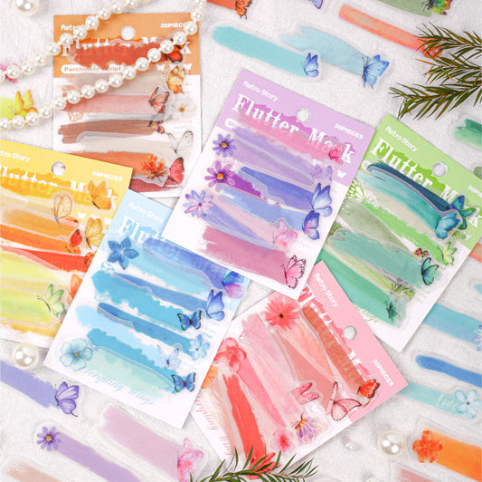 Coming Soon | 30 Pcs Butterfly Notepaper Sticker Series
