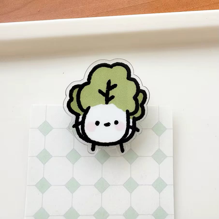 Coming Soon | Veggie Cartoon Acrylic Clip