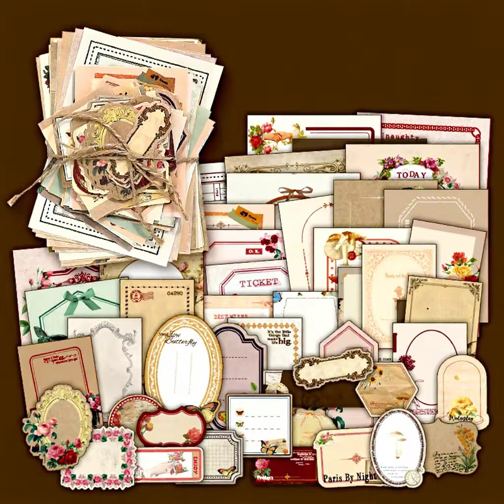 100 Pcs Vintage Paper Materials