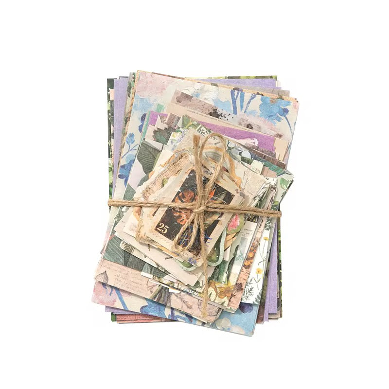 100 Pcs Nostalgia Scrapbooking Paper Materials