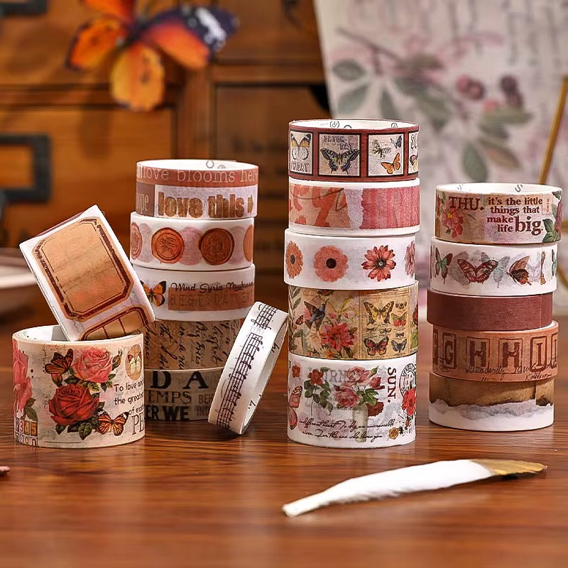 18 rolls of Botanical Vintage Flowers